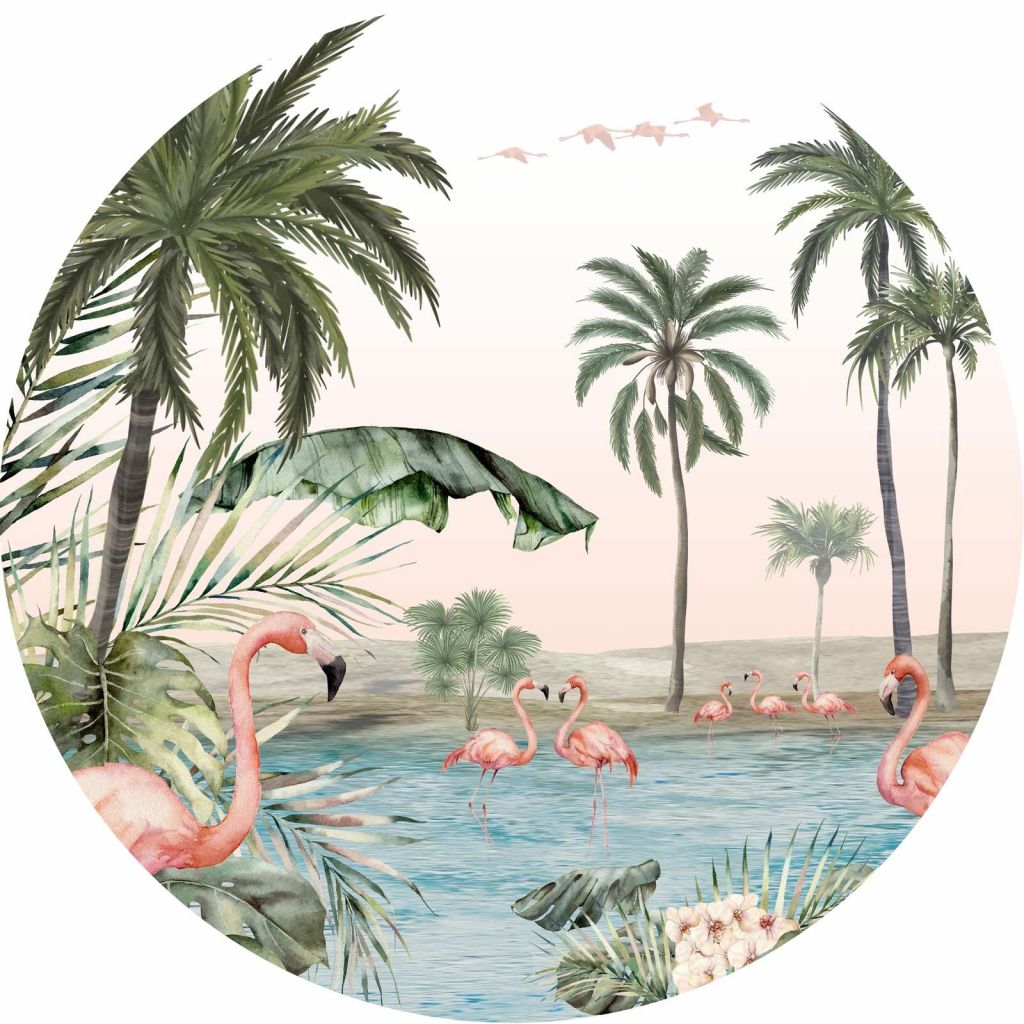 Flamingo Oasis - Circle