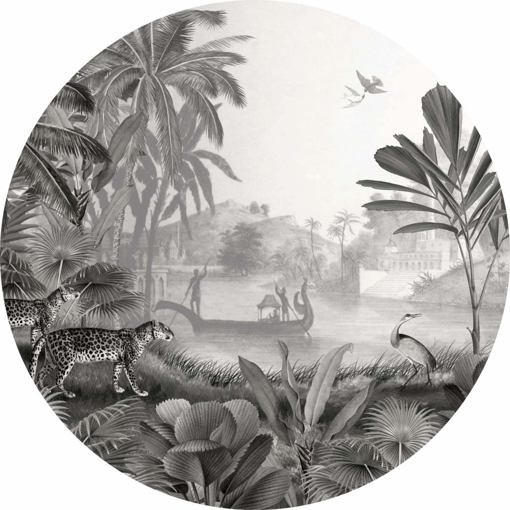 Leopard Landscape - B&W - Circle