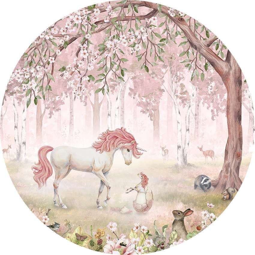 Unicorn Forest - Pink - Circle