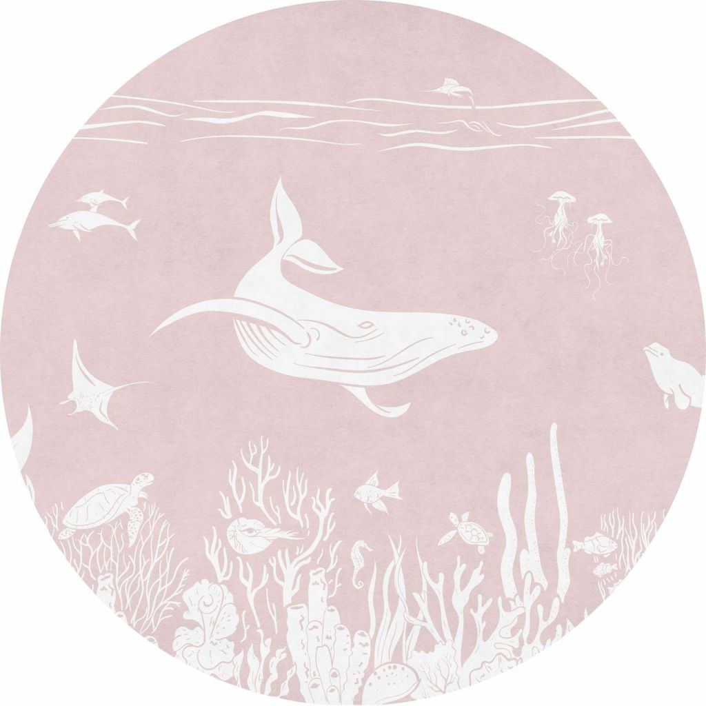 Monochrome Sea - Pink - Circle