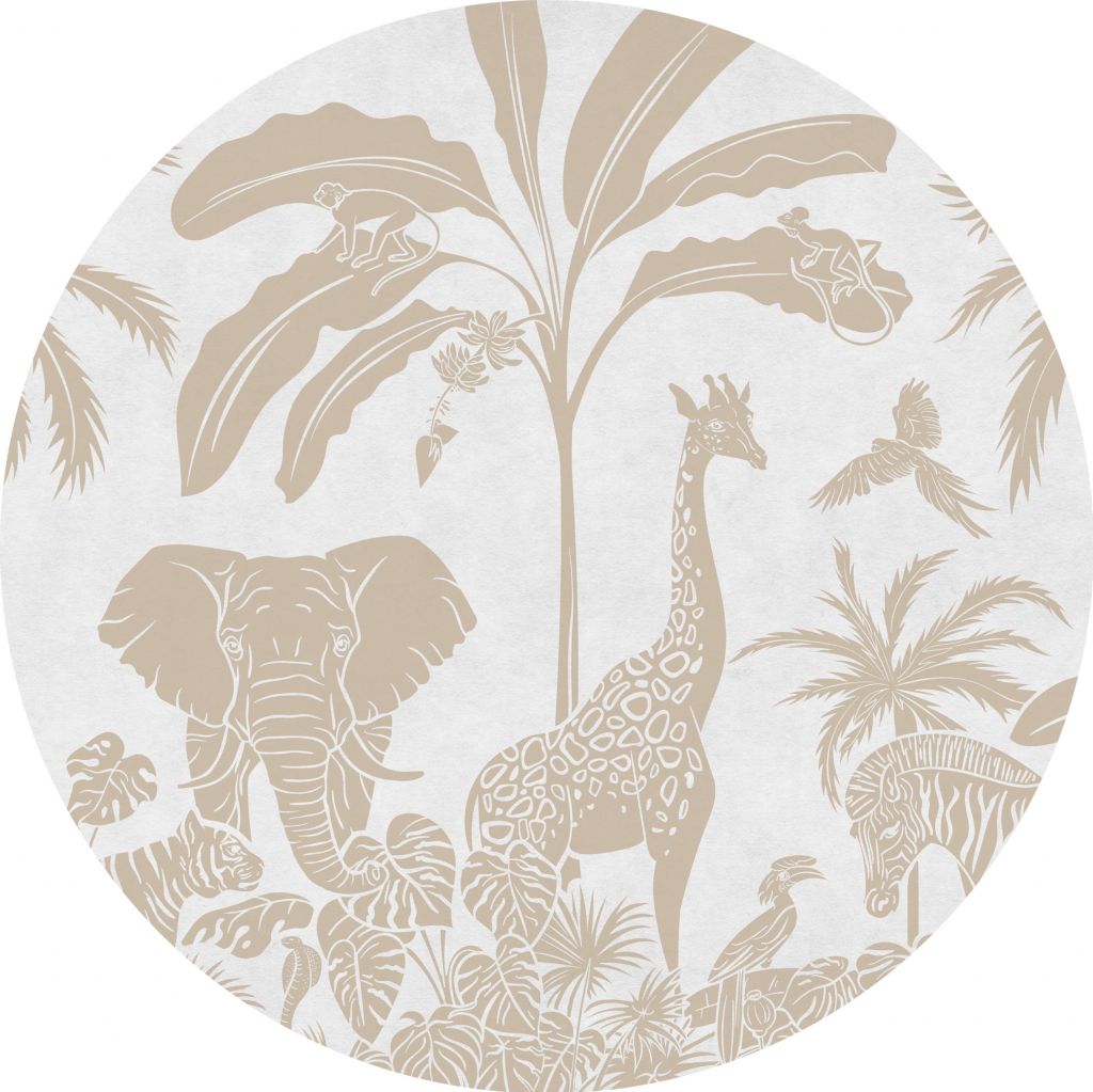 Monochrome Jungle - White Vintage - Circle