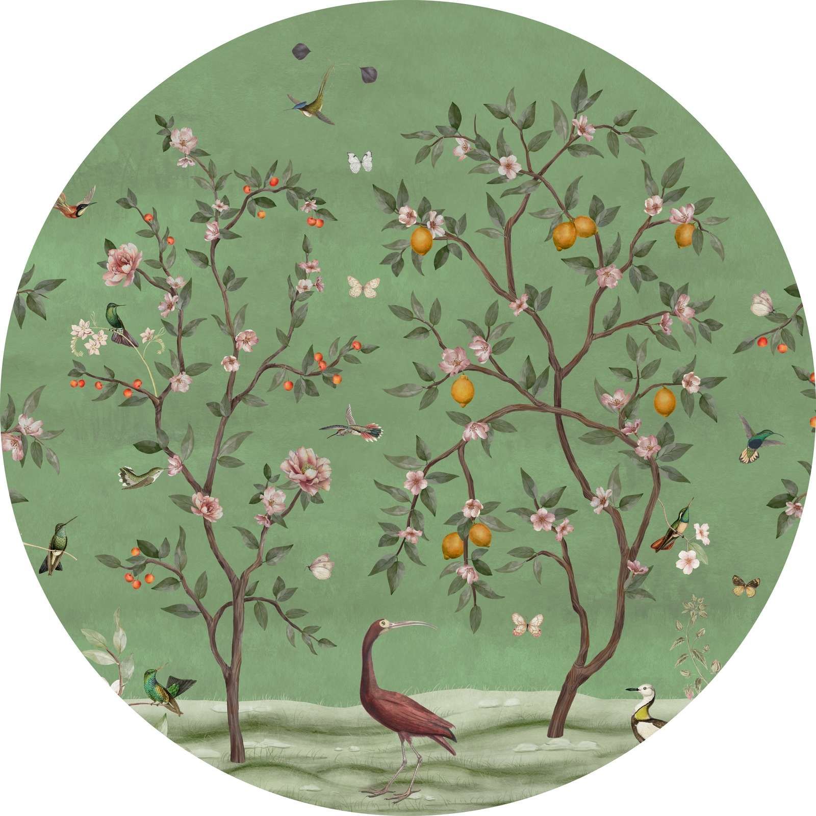 Lemon Tree Chinoiserie - Green - Circle